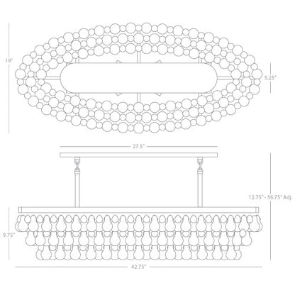 Robert Abbey  Bling Chandelier in Antique Brass 1007