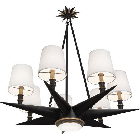 Robert Abbey  Cosmos Chandelier in Deep Patina Bronze Finish with Warm Brass Accents 1018