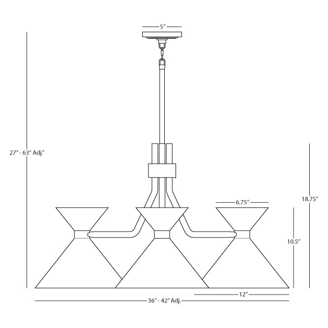 Robert Abbey  Cinch Chandelier in Matte Black 1254