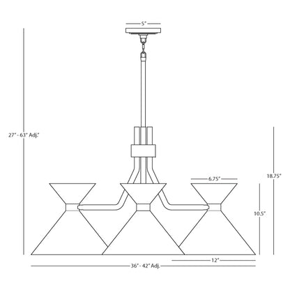 Robert Abbey  Cinch Chandelier in Matte Black 1254