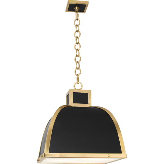 Robert Abbey  Ranger Pendant in Matte Black Painted Finish with Modern Brass Accents 1444