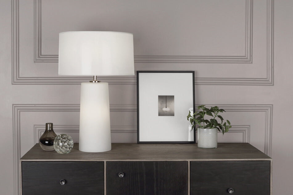 Robert Abbey  Rico Espinet Rico Espinet Olinda Accent Lamp in Frosted White Cased Glass Base with Night Light 1580W