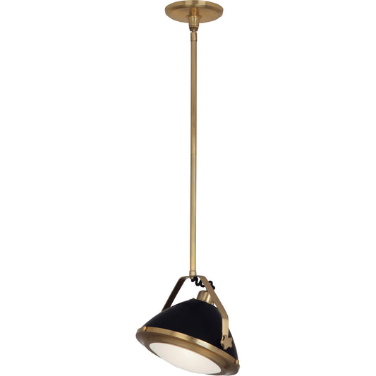 Robert Abbey  Apollo Pendant in Antique Brass Finish with Matte Black Painted Accents 1582