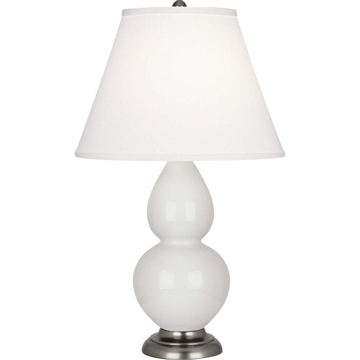 Robert Abbey  Lily Small Double Gourd Accent Lamp in Lily Glazed Ceramic with Antique Silver Finished Accents 1690X