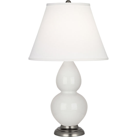 Robert Abbey  Lily Small Double Gourd Accent Lamp in Lily Glazed Ceramic with Antique Silver Finished Accents 1690X