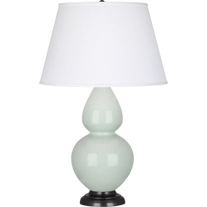 Robert Abbey  Celadon Double Gourd Table Lamp in Celadon Glazed Ceramic with Deep Patina Bronze Accents 1790X