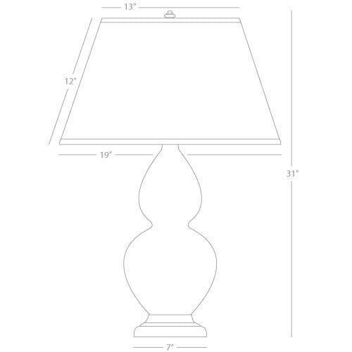 Robert Abbey  Celadon Double Gourd Table Lamp in Celadon Glazed Ceramic with Deep Patina Bronze Accents 1790X