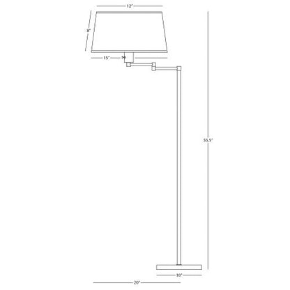 Robert Abbey  Real Simple Floor Lamp in Stardust White Powder Coat Finish over Steel 1805