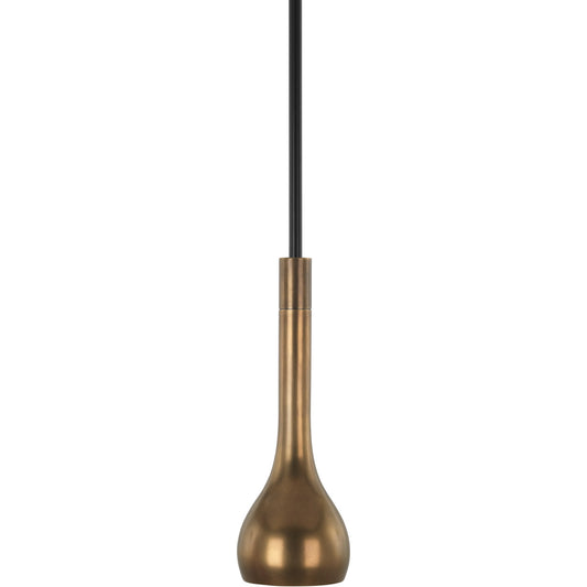 Robert Abbey  Axis Pendant in Aged Brass Finish with Cocoa Brown Accents 2134