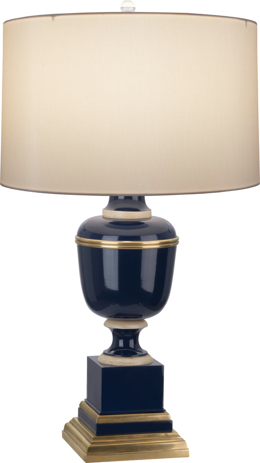 Robert Abbey  Mary McDonald Annika Table Lamp in Cobalt Lacquered Paint with Natural Brass and Ivory Crackle Accents 2500X