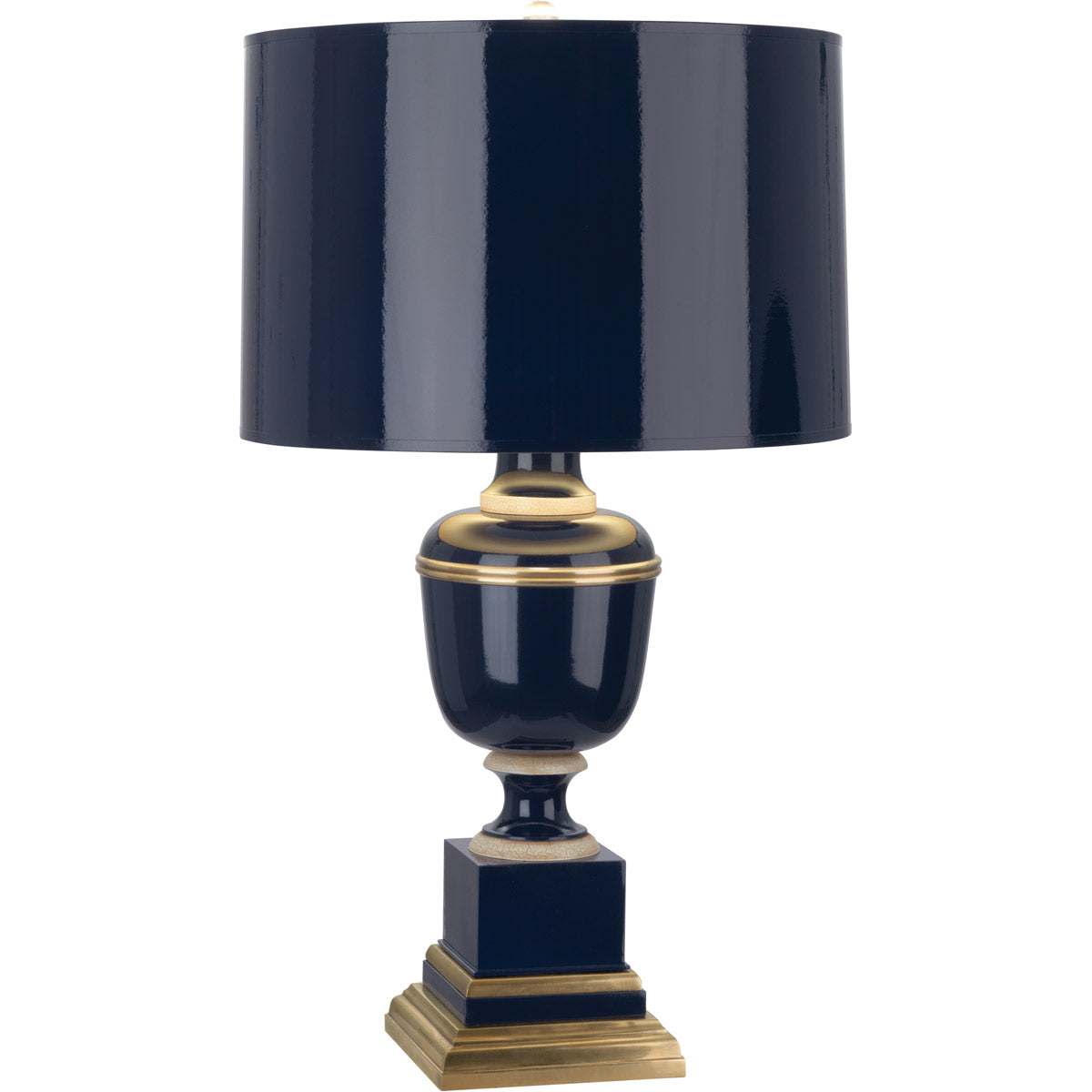 Robert Abbey  Mary McDonald Annika Table Lamp in Cobalt Lacquered Paint with Natural Brass and Ivory Crackle Accents 2500