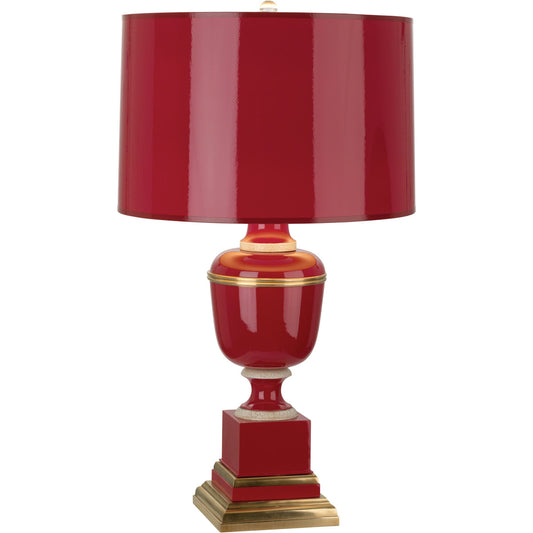 Robert Abbey  Mary McDonald Annika Table Lamp in Red Lacquered Paint with Natural Brass and Ivory Crackle Accents 2501