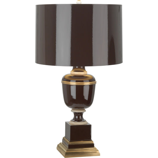 Robert Abbey  Mary McDonald Annika Table Lamp in Chocolate Lacquered Paint with Natural Brass and Ivory Crackle Accents 2502