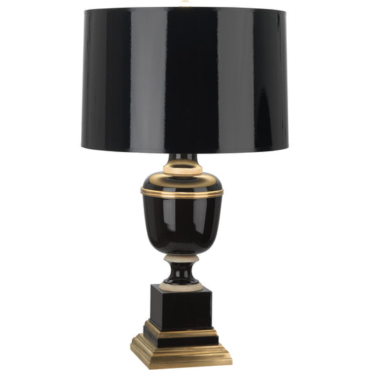 Robert Abbey  Mary McDonald Annika Table Lamp in Black Lacquered Paint with Natural Brass and Ivory Crackle Accents 2503