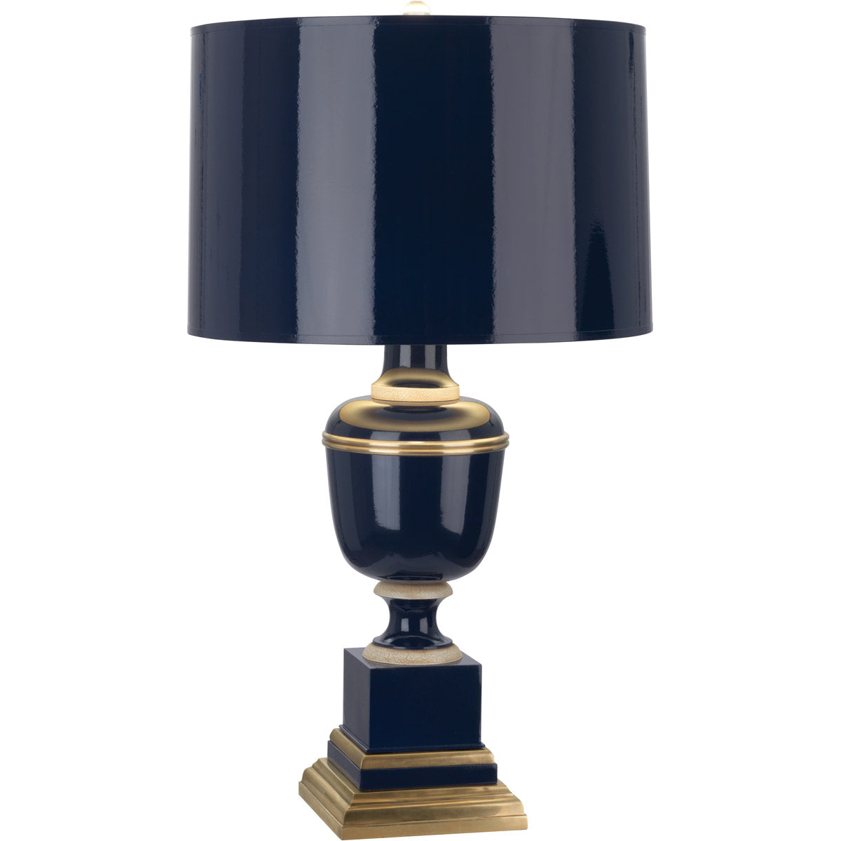 Robert Abbey  Mary McDonald Annika Accent Lamp in Cobalt Lacquered Paint with Natural Brass and Ivory Crackle Accents 2504