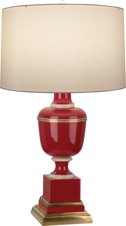 Robert Abbey  Mary McDonald Annika Accent Lamp in Red Lacquered Paint with Natural Brass and Ivory Crackle Accents 2505X