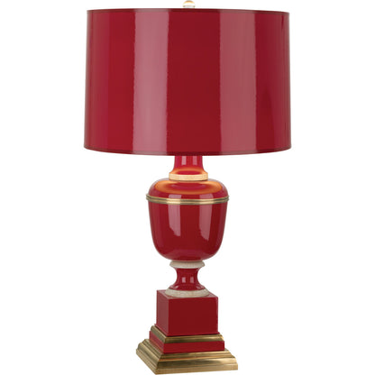 Robert Abbey  Mary McDonald Annika Accent Lamp in Red Lacquered Paint and Natural Brass with Ivory Crackle Accents 2505