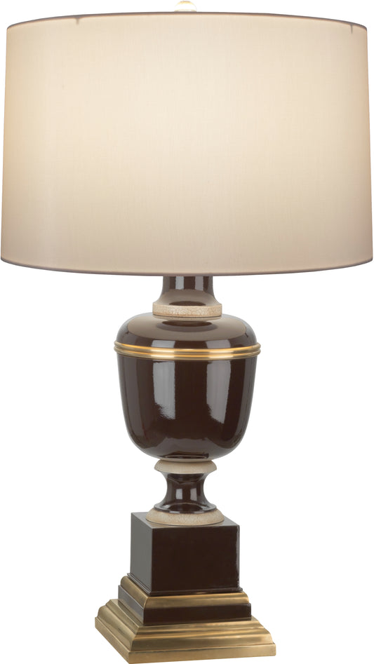 Robert Abbey  Mary McDonald Annika Accent Lamp in Chocolate Lacquered Paint with Natural Brass and Ivory Crackle Accents 2506X