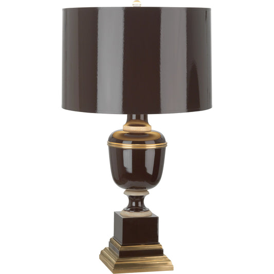 Robert Abbey  Mary McDonald Annika Accent Lamp in Chocolate Lacquered Paint with Natural Brass and Ivory Crackle Accents 2506