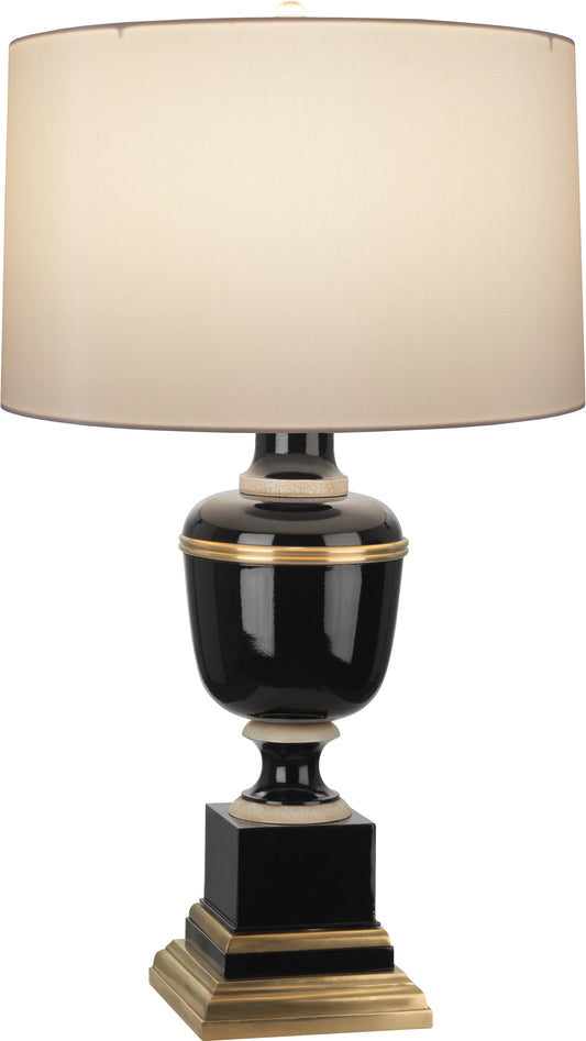 Robert Abbey  Mary McDonald Annika Accent Lamp in Black Lacquered Paint with Natural Brass and Ivory Crackle Accents 2507X