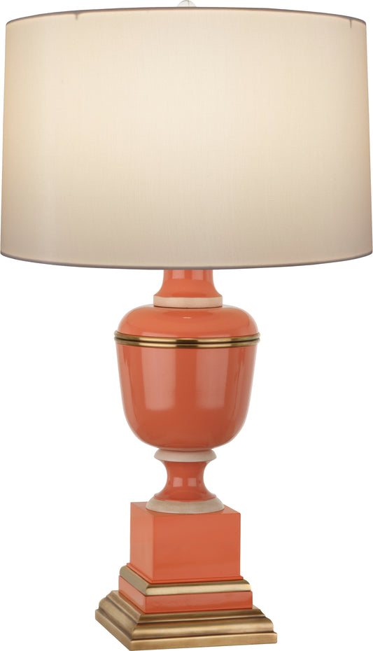 Robert Abbey  Mary McDonald Annika Table Lamp in Tangerine Lacquered Paint with Natural Brass and Ivory Crackle Accents 2600X