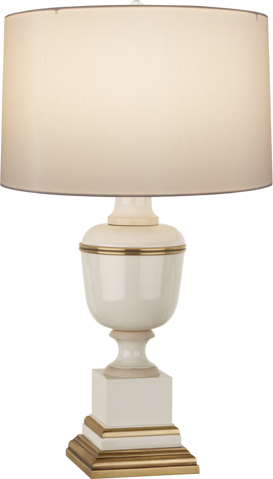 Robert Abbey  Mary McDonald Annika Table Lamp in Ivory Lacquered Paint with Natural Brass and Ivory Crackle Accents 2601X