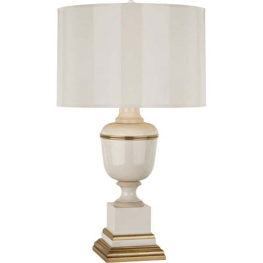 Robert Abbey  Mary McDonald Annika Table Lamp in Ivory Lacquered Paint with Natural Brass and Ivory Crackle Accents 2601