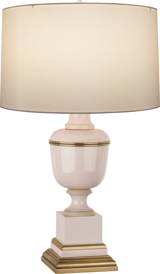 Robert Abbey  Mary McDonald Annika Accent Lamp in Blush Lacquered Paint with Natural Brass and Ivory Crackle Accents 2605X