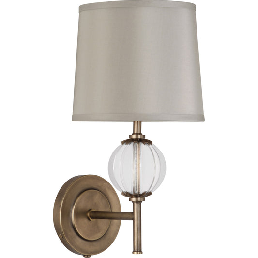 Robert Abbey  Latitude Wall Sconce in Aged Brass Finish with Clear Glass Accents 3374