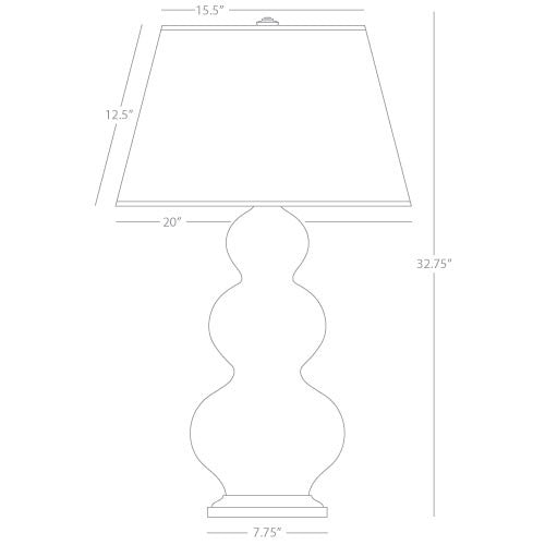 Robert Abbey  Celadon Triple Gourd Table Lamp in Celadon Glazed Ceramic with Deep Patina Bronze Finished Accents 370X