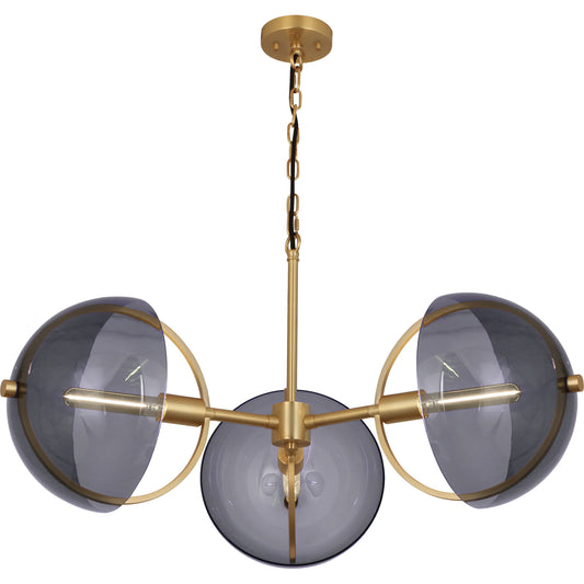 Robert Abbey  Michael Almodova Mavisten Edition Copernica Chandelier in LACQUERED BURNISHED BRASS 603