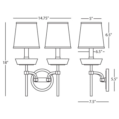 Robert Abbey  Cristallo Wall Sconce in Modern Brass Finish with Smoke Crystal Accents 609