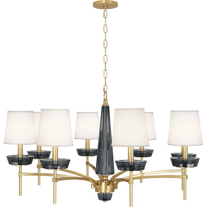 Robert Abbey  Cristallo Chandelier in Modern Brass Finish with Smoke Crystal Accents 625