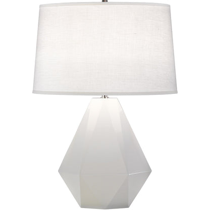 Robert Abbey  Lily Delta Table Lamp in Lily Glazed Ceramic with Polished Nickel Accents 932