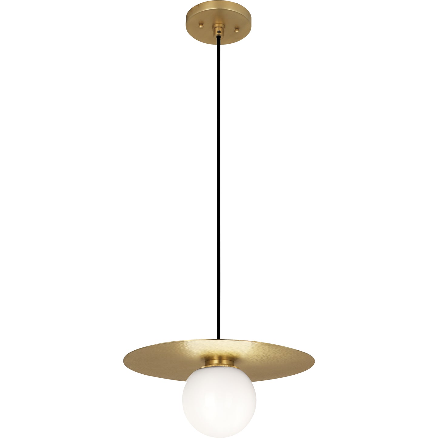 Robert Abbey  Dal Pendant in Modern Brass Finish with White Glass Shade 9876