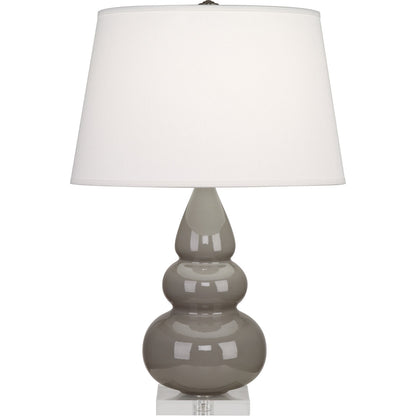 Robert Abbey  Smokey Taupe Small Triple Gourd Accent Lamp in Smoky Taupe Glazed Ceramic with Lucite Base A289X