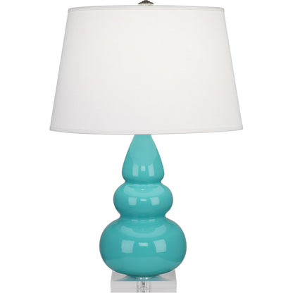 Robert Abbey  Egg Blue Small Triple Gourd Accent Lamp in Egg Blue Glazed Ceramic with Lucite Base A292X