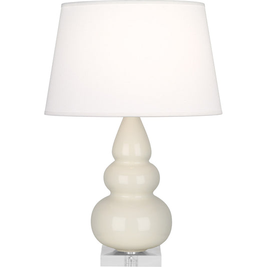 Robert Abbey  Bone Small Triple Gourd Accent Lamp in Bone Glazed Ceramic with Lucite Base A294X