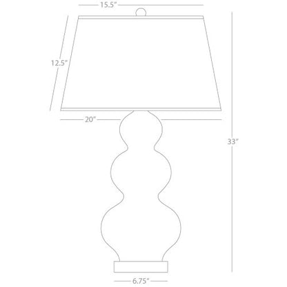 Robert Abbey  Smokey Taupe Triple Gourd Table Lamp in Smoky Taupe Glazed Ceramic with Lucite Base A359X