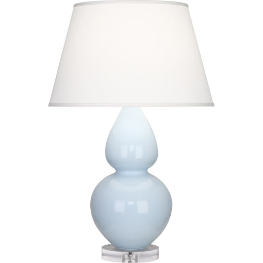 Robert Abbey  Baby Blue Double Gourd Table Lamp in Baby Blue Glazed Ceramic with Lucite Base A676X