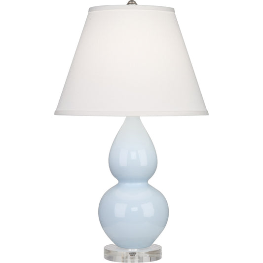 Robert Abbey  Baby Blue Small Double Gourd Accent Lamp in Baby Blue Glazed Ceramic with Lucite Base A696X