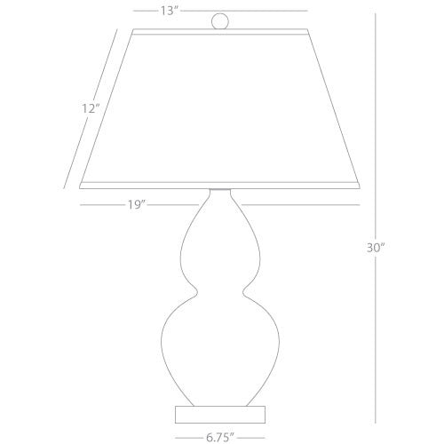 Robert Abbey  Smokey Taupe Double Gourd Table Lamp in Smoky Taupe Glazed Ceramic with Lucite Base A750X