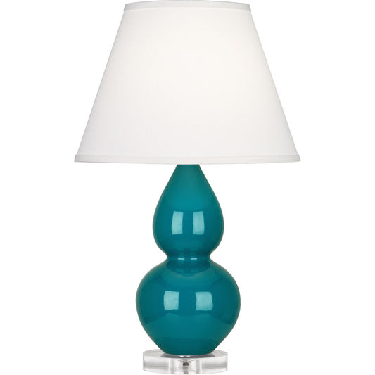 Robert Abbey  Peacock Small Double Gourd Accent Lamp in Peacock Glazed Ceramic with Lucite Base A773X