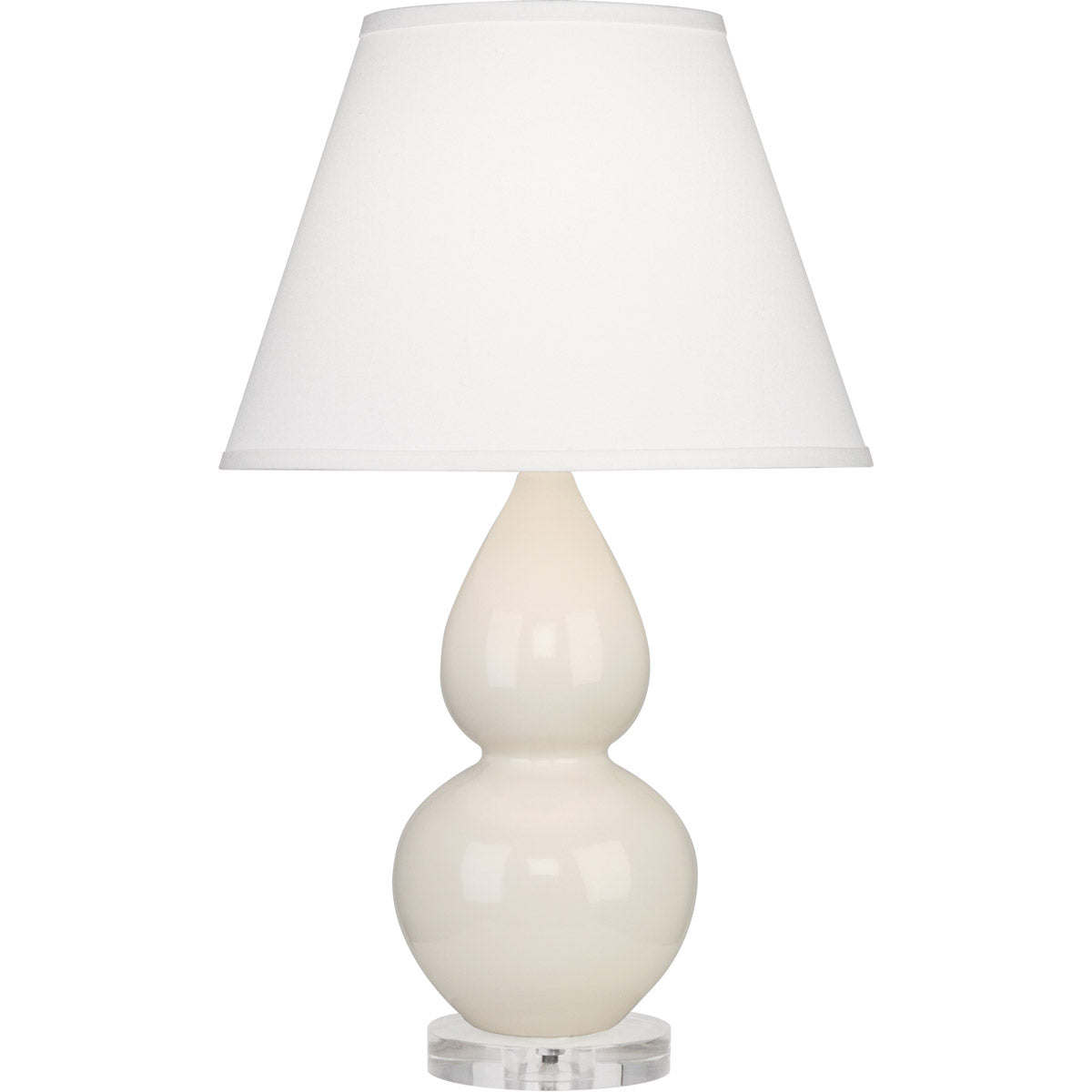 Robert Abbey  Bone Small Double Gourd Accent Lamp in Bone Glazed Ceramic with Lucite Base A776X