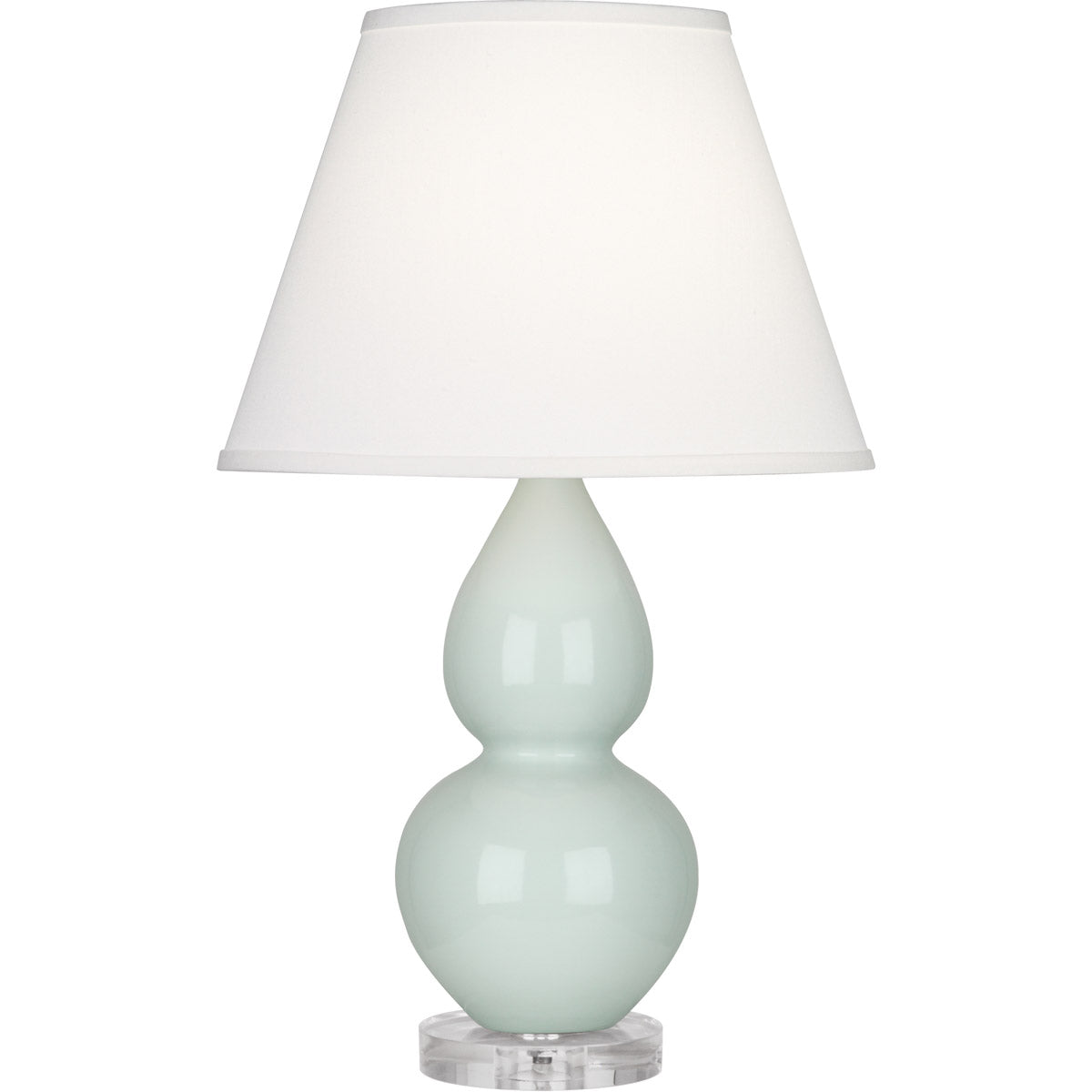 Robert Abbey  Celadon Small Double Gourd Accent Lamp in Celadon Glazed Ceramic with Lucite Base A788X