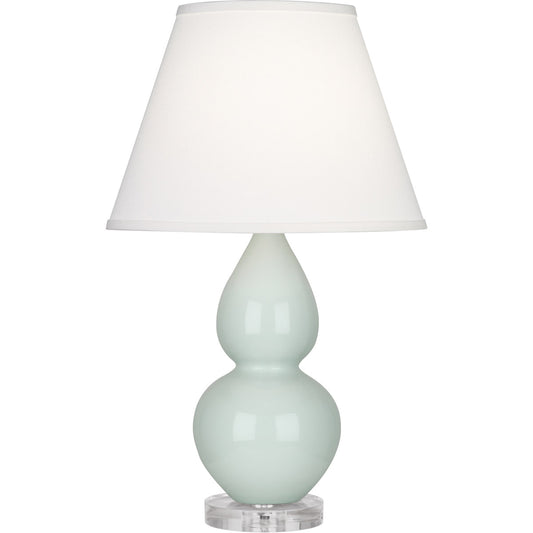 Robert Abbey  Celadon Small Double Gourd Accent Lamp in Celadon Glazed Ceramic with Lucite Base A788X