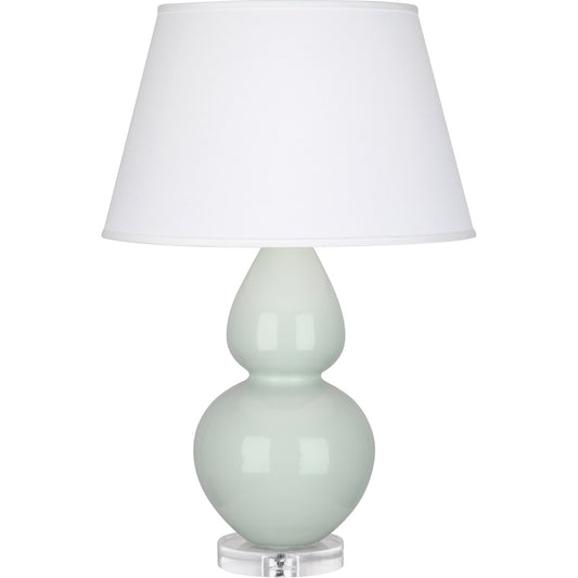 Robert Abbey  Celadon Double Gourd Table Lamp in Celadon Glazed Ceramic with Lucite Base A791X