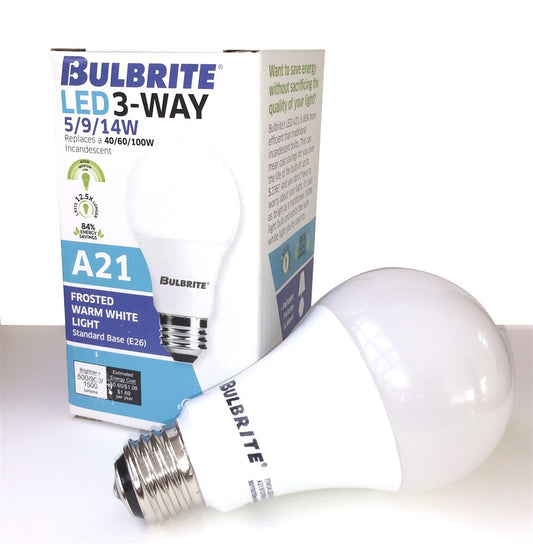 Bulbrite: 774134-1 LED A-Type 3-Way: A21 Watts: 41768 - LED14A21/827/3WAY/2 (1 Pack)