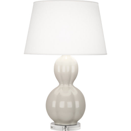 Robert Abbey  Williamsburg Williamsburg Randolph Table Lamp in Soft Gray Glazed Ceramic with Lucite Base BW997