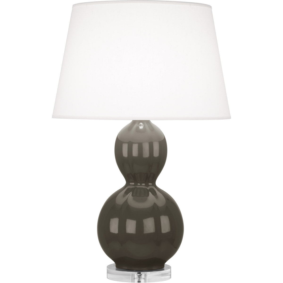 Robert Abbey  Williamsburg Williamsburg Randolph Table Lamp in Gray Taupe Glazed Ceramic with Lucite Base CG997